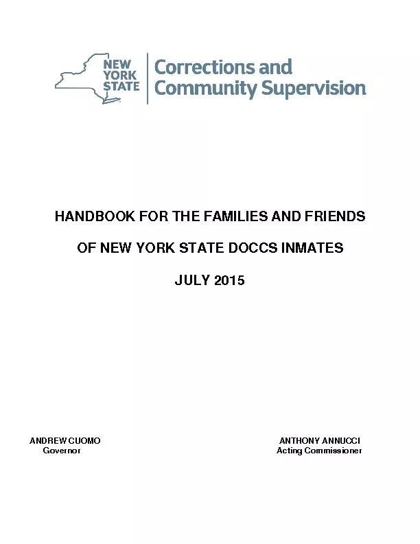 HANDBOOK FOR THE FAMILIES AND FRIENDS