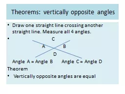 Theorems: vertically opposite angles