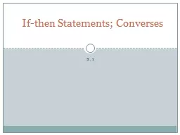2.1  If-then Statements; Converses
