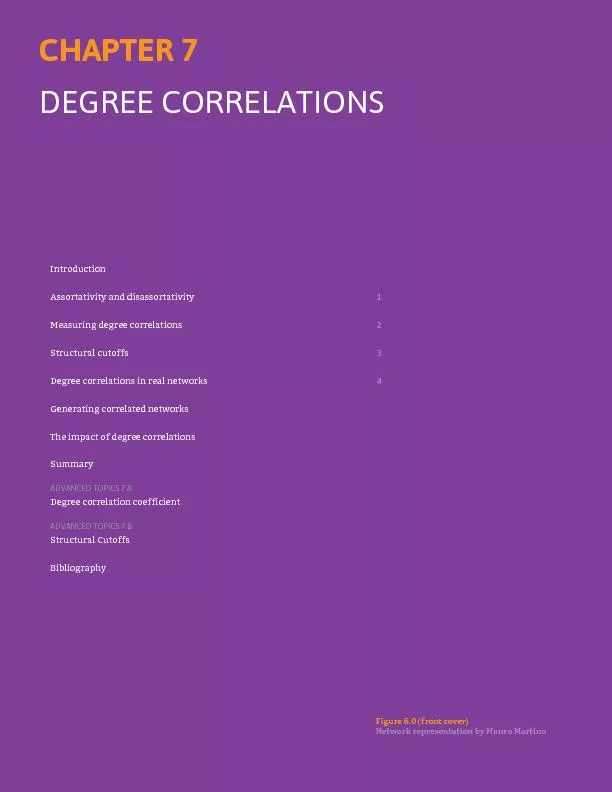 IntroductionAssortativity and disassortativityThe impact of degree cor