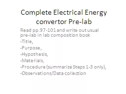 Complete Electrical Energy
