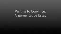 Writing to Convince: