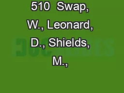 510  Swap, W., Leonard, D., Shields, M., & Abrams, L. (2001). Using me