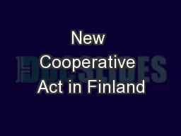 New Cooperative Act in Finland