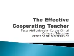 The Effective Cooperating Teacher