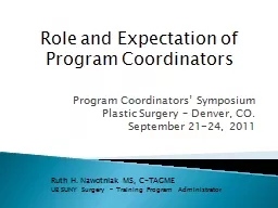 Program Coordinators’ Symposium