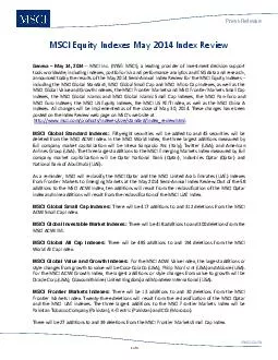 MSCI Global Standard Indexes MSCI Global Small Cap Indexes MSCI Global
