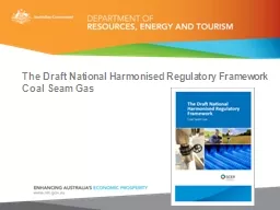 The Draft National Harmonised Regulatory Framework Coal Sea