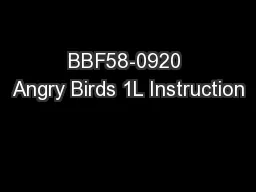BBF58-0920 Angry Birds 1L Instruction