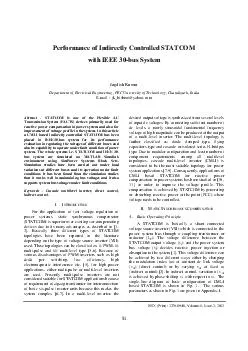 ISSN Print   Volume  Issue    Performance of Indirectly Controlled STATCOM with IEEE 