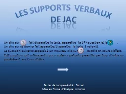 Les supports verbaux