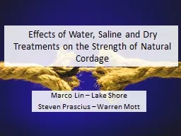 Effects of Water, Saline and Dry Treatments on the Strength