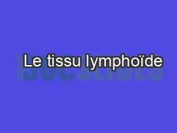   Le tissu lymphoïde