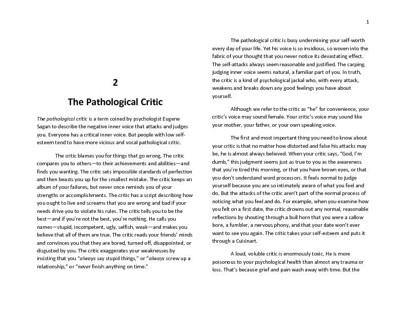 The Pathological Critic