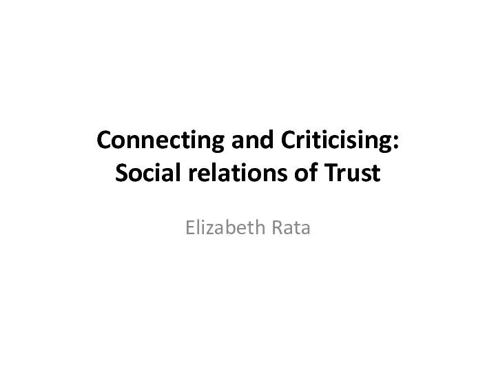 Connecting and Criticising: