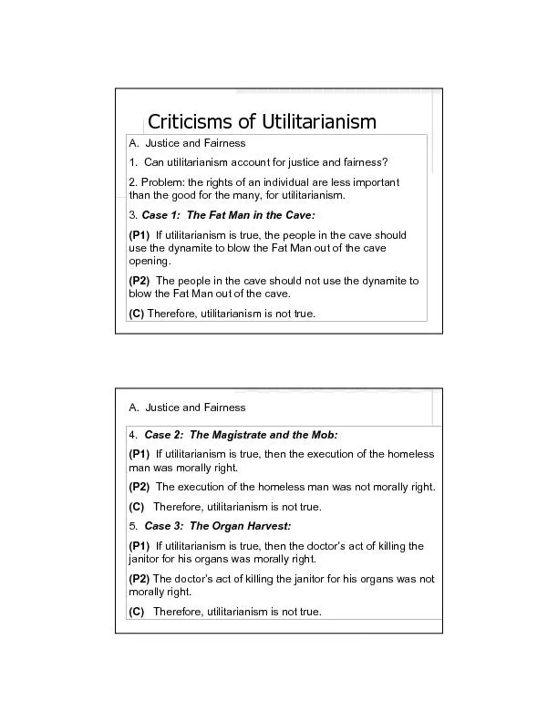 Criticisms of Utilitarianism