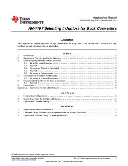 Application Report SNVAB May  Revised April  AN Selecting Inductors for Buck Converters