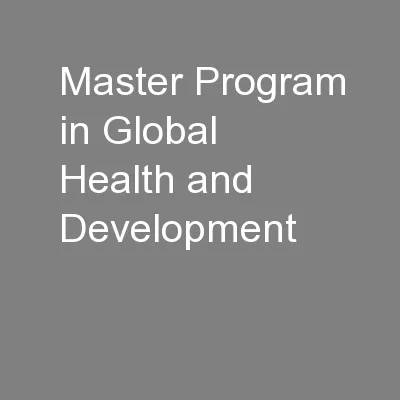 Master Program in Global Health and Development
