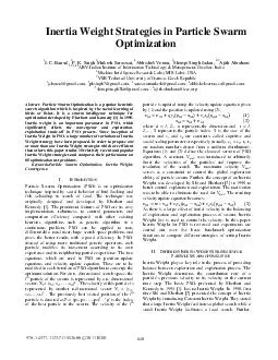 Inertia Weight Strategies in Particle Swarm Optimization J