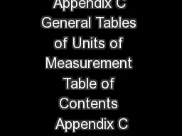 Handbook   Appendix C General Tables of Units of Measurement Table of Contents Appendix