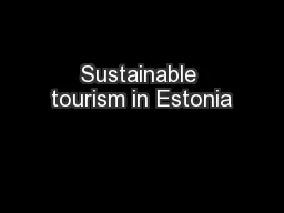 Sustainable tourism in Estonia
