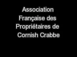 Association Française des Propriétaires de Cornish Crabbe