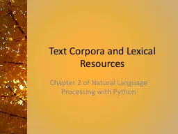 Text Corpora and Lexical Resources