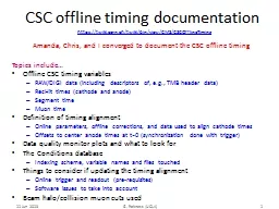 CSC offline timing