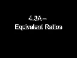 4.3A – Equivalent Ratios