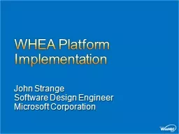 WHEA Platform Implementation