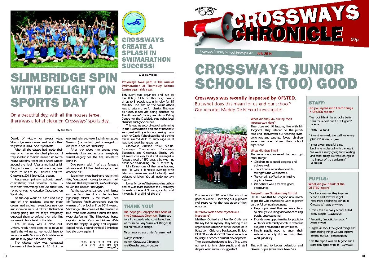 Crossways Primary School Newspaper