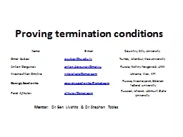 Proving termination conditions