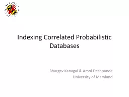 Indexing Correlated Probabilistic Databases