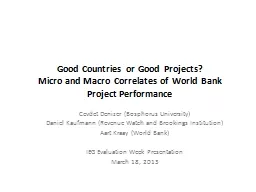 Good Countries or Good Projects?
