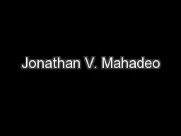 Jonathan V. Mahadeo