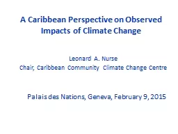 A Caribbean Perspective on Observed Impacts of Climate Chan