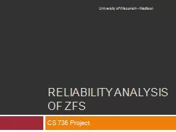 Reliability analysis of ZFS