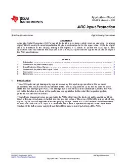 Application Report SLAA September  ADC Input Protection Shridhar Atmaram More