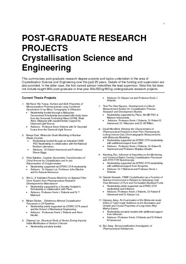 CrystallisationScienceand