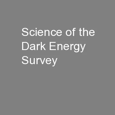 Science of the Dark Energy Survey