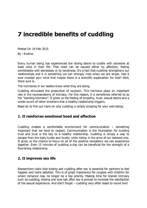 7 incredible benefits of cuddling