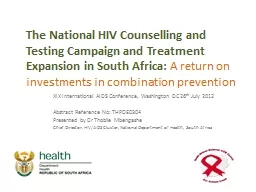 The National HIV Counselling and Testing Campaign and Treat