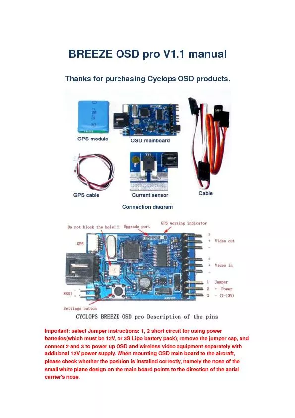 Thanks for purchasing Cyclops OSD products.