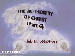 THE AUTHORITY                 OF CHRIST