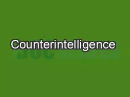 Counterintelligence &
