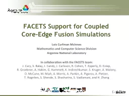 FACETS Support for Coupled