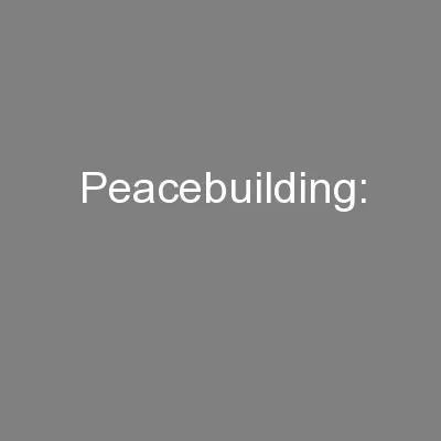 Peacebuilding: