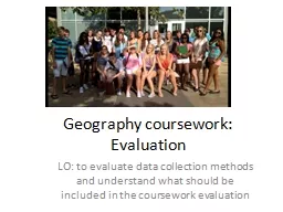 Geography coursework: Evaluation
