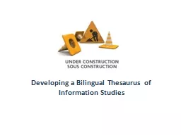 Developing a Bilingual Thesaurus of Information Studies