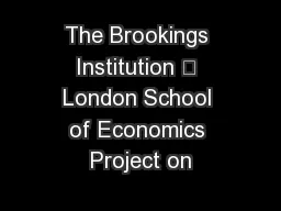 The Brookings Institution – London School of Economics Project on